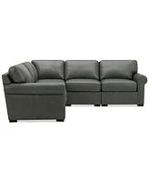 Radley Roll Arm 104" -Pc. Leather Square Corner L Sectional