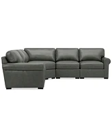 Radley Roll Arm 117" -Pc. Leather Wedge Corner L Sectional