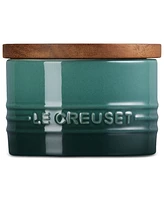 Le Creuset Stoneware Signature Salt Cellar with Wood Lid, 7-Oz.