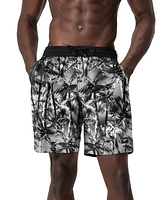 Speedo Men's Hawaiian Sky Bondi Basin Palm Print Drawstring 9" Boardshorts