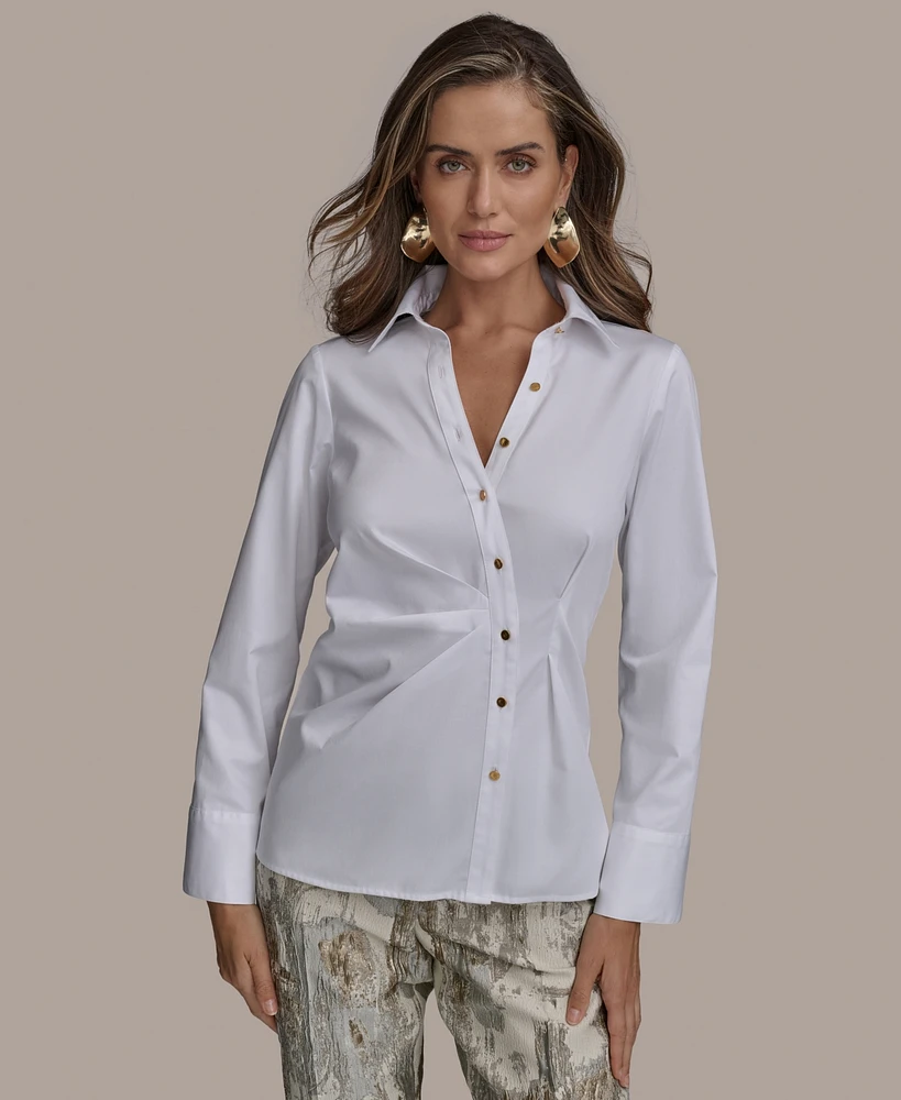 Donna Karan New York Women's Cotton Ruched Blouse