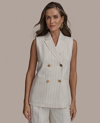 Donna Karan New York Women's Double-Breasted Pinstripe Vest