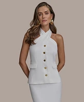 Donna Karan New York Women's Button-Front Halter Vest