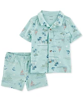 Carter's Toddler Boys Button-Down Shirt & Pull-On Shorts, 2 Piece Set
