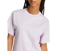 adidas Women's Cotton Essentials 3-Stripe T-Shirt