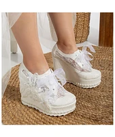 Sheri Lace Bridal Platform Sneakers