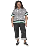 Karl Lagerfeld Paris Plus Printed Camp Shirt