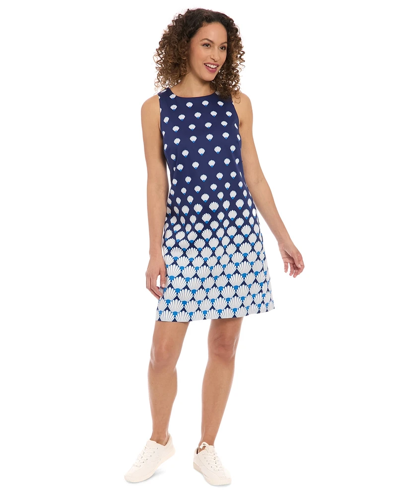 London Times Petite Graduated-Print Sleeveless Mini Dress