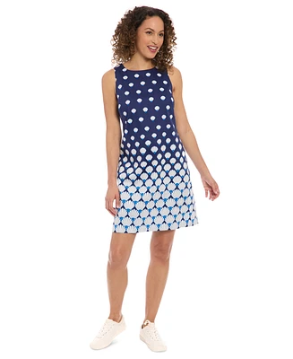 London Times Petite Graduated-Print Sleeveless Mini Dress