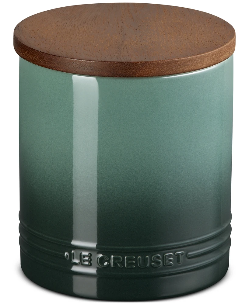 Le Creuset Stoneware Signature Canister with Wood Lid, 1.2-Qt.