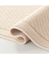 Host & Home Cotton Bath Rug, Stylish Textured Woven Design, Slip Resistant Backing, 5 Color Options, 2-Piece Set - 17x24 20x32