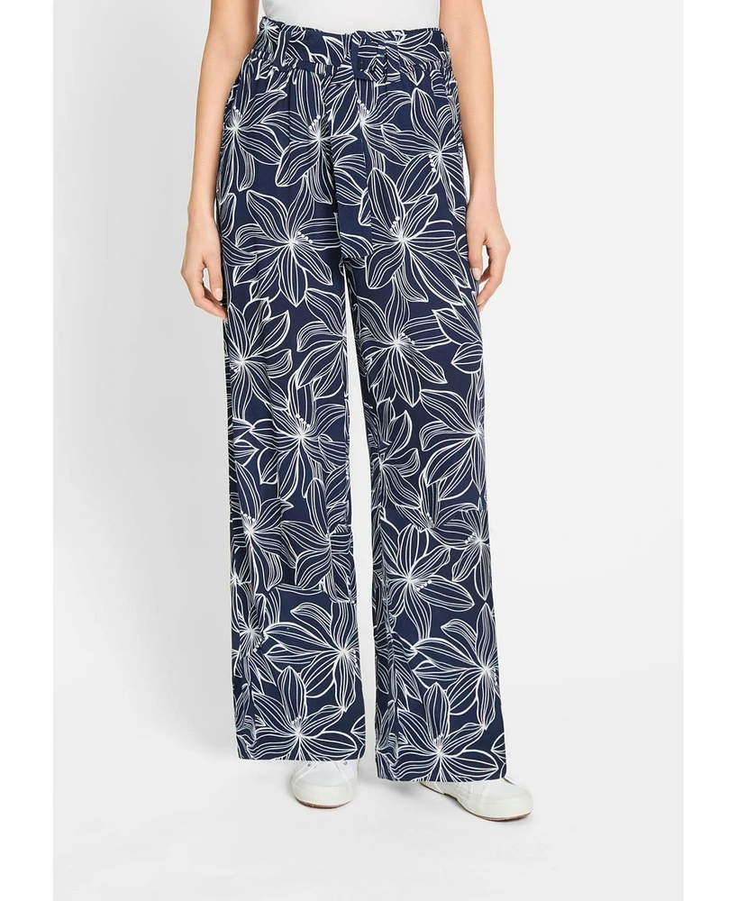Olsen Women's Anna Fit Wide Leg Floral Trouser