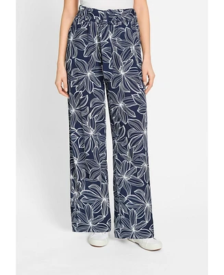 Olsen Women's Anna Fit Wide Leg Floral Trouser