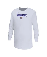 Nike Big Boys and Girls White Lsu Tigers 2025 Legend Bench Long Sleeve T-Shirt