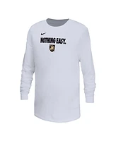 Nike Big Boys and Girls White Army Black Knights 2025 Legend Bench Long Sleeve T-Shirt