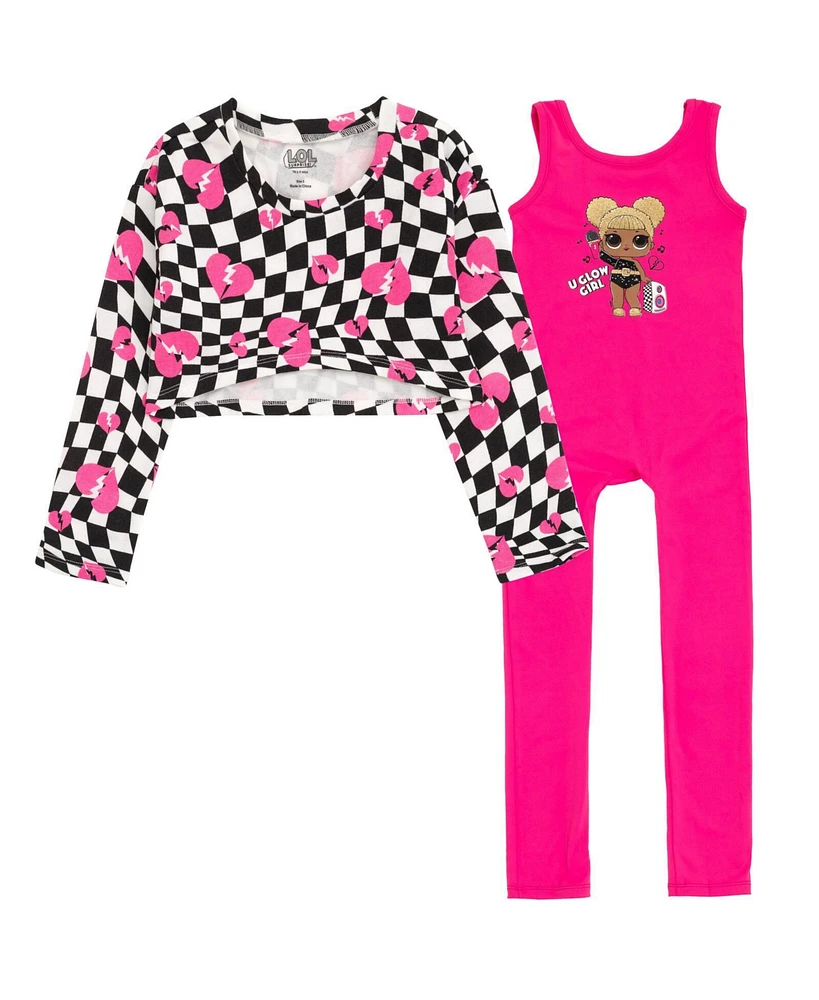 L.o.l. Surprise! Little Girls Queen Bee Jumpsuit and Fleece Shrug Outfit Set