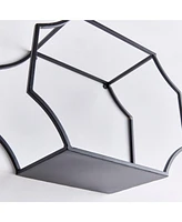19.75"W x 7"D x 15.5"H and 17.75"W x 7"D x 14"H and 15.75"W x 7"D x 11.75"H Hudson Mirrored Wall Shelves Set of 3