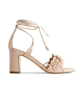 Bernardo Ieda Floral Ankle Tie Heeled Sandal