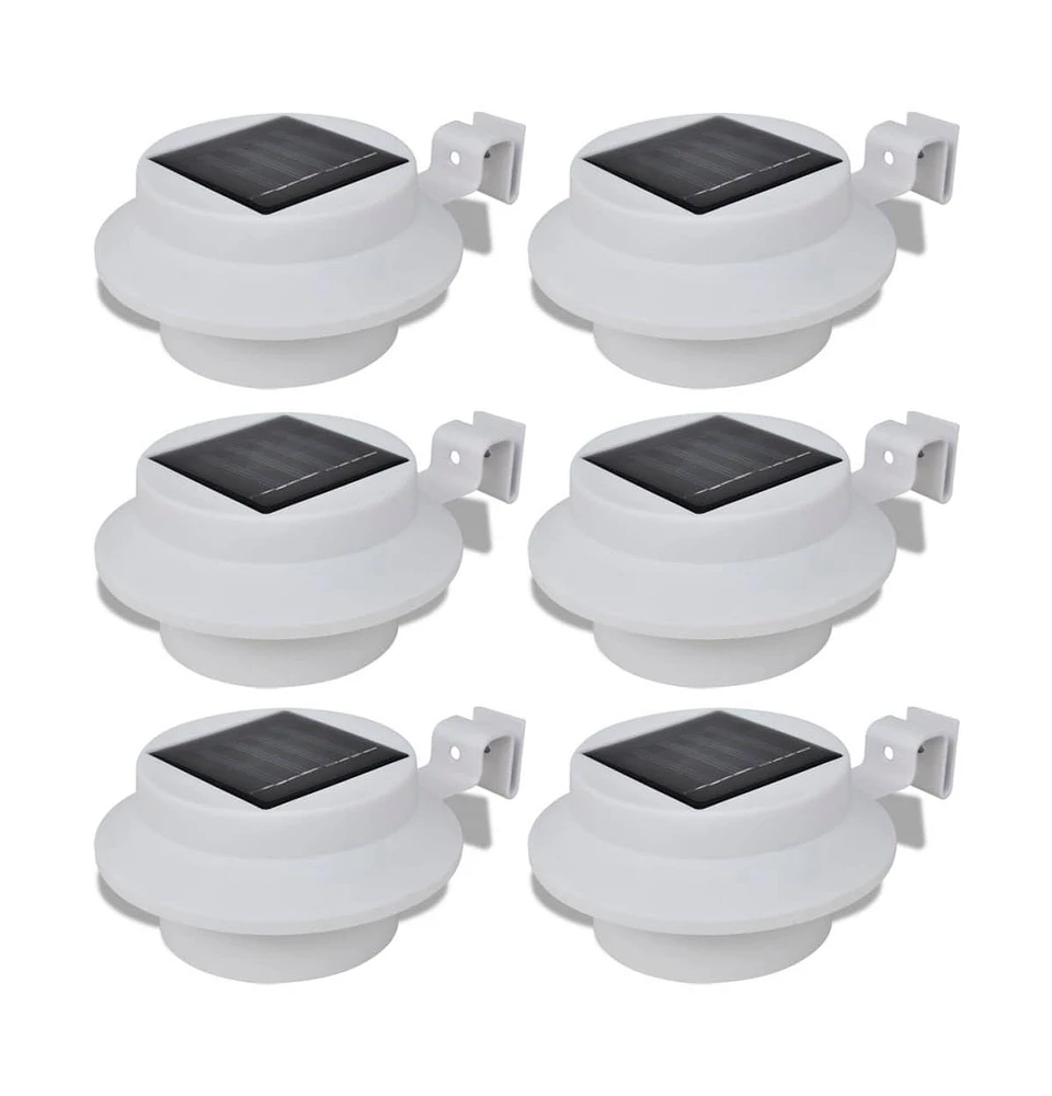 Outdoor Solar Lamp Set 6 pcs Fence Light Gutter Light White