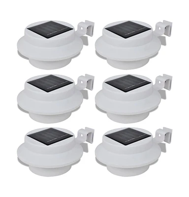 Outdoor Solar Lamp Set 6 pcs Fence Light Gutter Light White