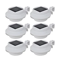 Outdoor Solar Lamp Set 6 pcs Fence Light Gutter Light White