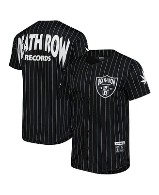 Lids Men's Black Death Row Records Pin Stripe Baseball Jersey