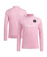 Adidas Men's Pink Inter Miami Cf 2025 Quarter-Zip Long Sleeve Training Sweatshirt