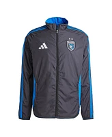 Adidas Men's Black/Blue San Jose Earthquakes 2025 Anthem Reversible Full-Zip Jacket