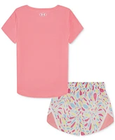 Under Armour Toddler & Little Girls T-Shirt Printed Woven Shorts, 2 Piece Set