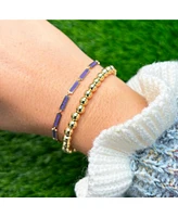 The Lovery Amethyst Bar Bracelet 14K Gold