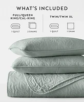 ienjoy Home Floral Stitch 2-Pc. Lightweight Quilt Set, Twin/Twin Xl