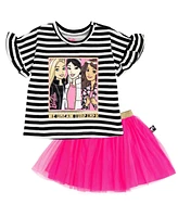 Barbie Toddler Girls T-Shirt and Mesh Tutu to