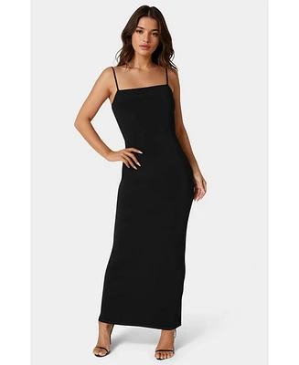 Bebe Women's Square Neck Low Back Maxi Dress