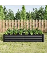 Raised Garden Bed Outdoor, 6×3×1ft , Metal Raised Rectangle Planter Beds for Plants, Vegetables, and Flowers