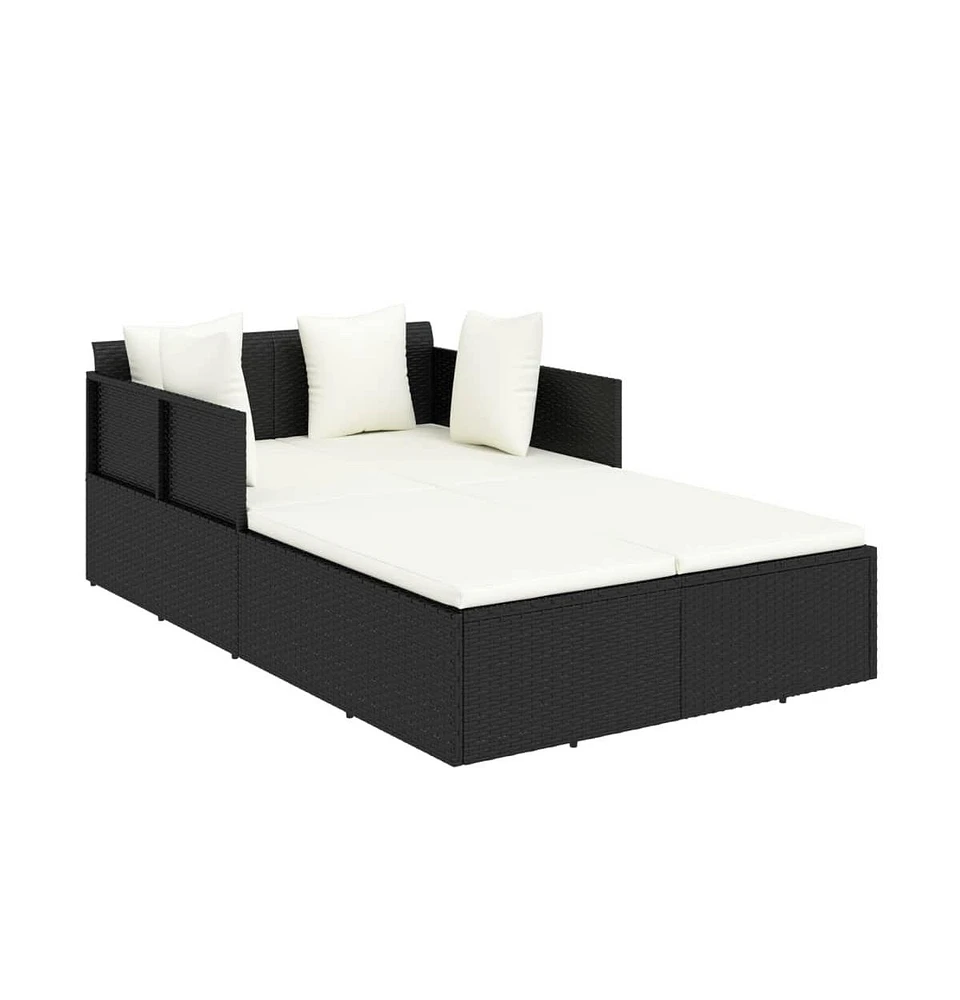 Sunbed with Cushions 71.7"x46.5"x24.8" Poly Rattan