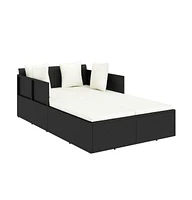 Sunbed with Cushions 71.7"x46.5"x24.8" Poly Rattan