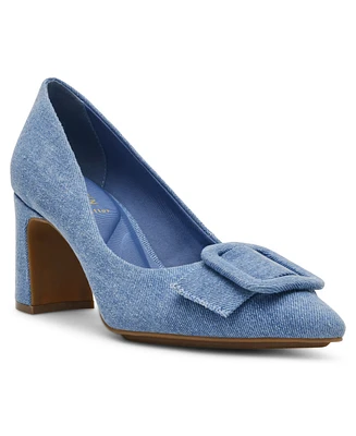 Anne Klein Women's Bentley Buckle Block Heel Pumps