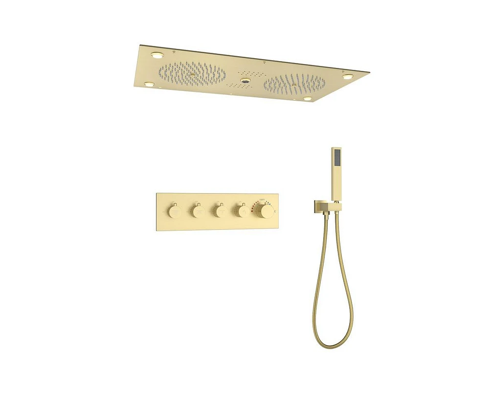 Casainc Ceiling-Mounted Thermostatic Shower System With Handheld