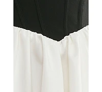 Juniors' Corset Fit & Flare Dress