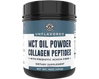 Left Coast Performance Mct Oil Powder + Keto Collagen Peptides + Acacia Fibre 16oz (Unflavored