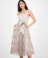 Tahari Asl Women's Satin & Soutache Sequin Midi Dress