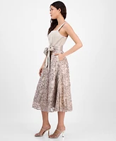 Tahari Asl Women's Satin & Soutache Sequin Midi Dress