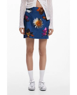 Desigual Women's Fitted floral mini skirt