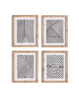 Achromatic Linear Petite Prints, Set Of 4