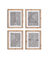 Achromatic Linear Petite Prints, Set Of 4