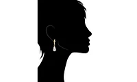 Cubic Zirconia Twisted Hoop Earring with Pearl Drop