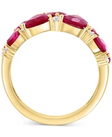 Effy Ruby (3 ct. t.w.) & Diamond (1/4 ct. t.w.) Pear Cluster Ring in 14k Gold
