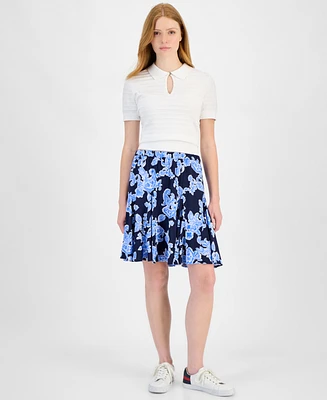 Tommy Hilfiger Women's Printed Godet Pull-On Skirt