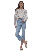 Dkny Jeans Women's Cotton Crochet Sweater - Ivy
