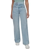 Dkny Jeans Women's High-Rise Tab-Waist Wide-Leg - Kx8